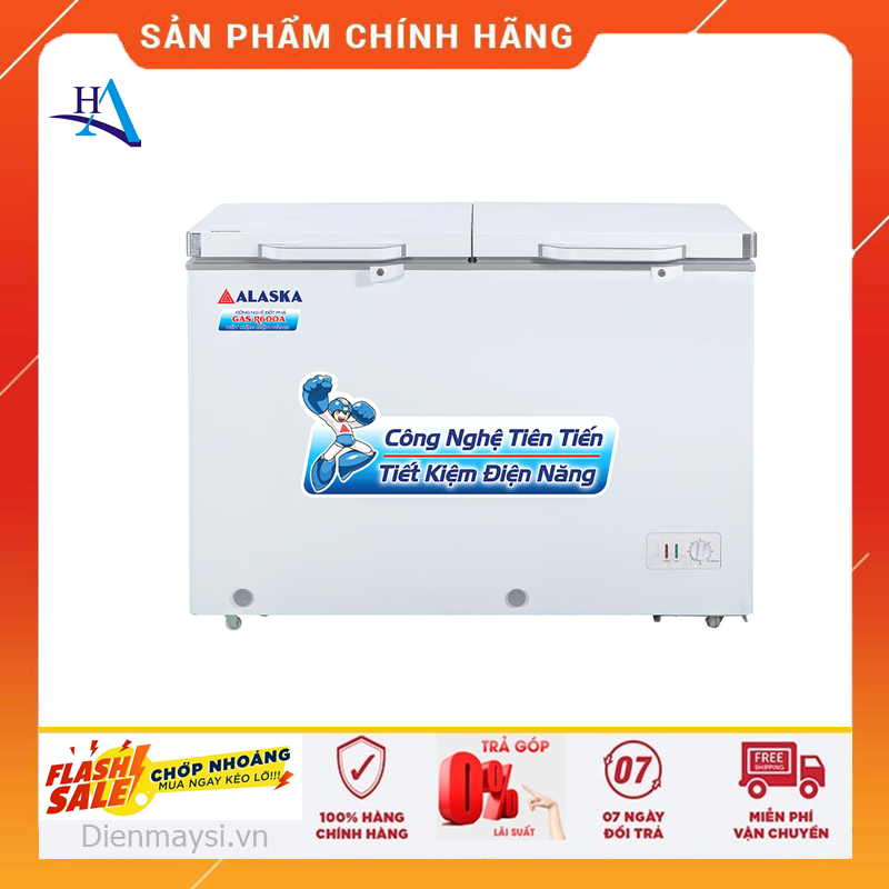 Tủ đông mát alaska 282 lít bcd-4567n nhôm +free ship tp.hcm,ngoài tỉnh giao có tính phí+bh 2 năm chính hãng !