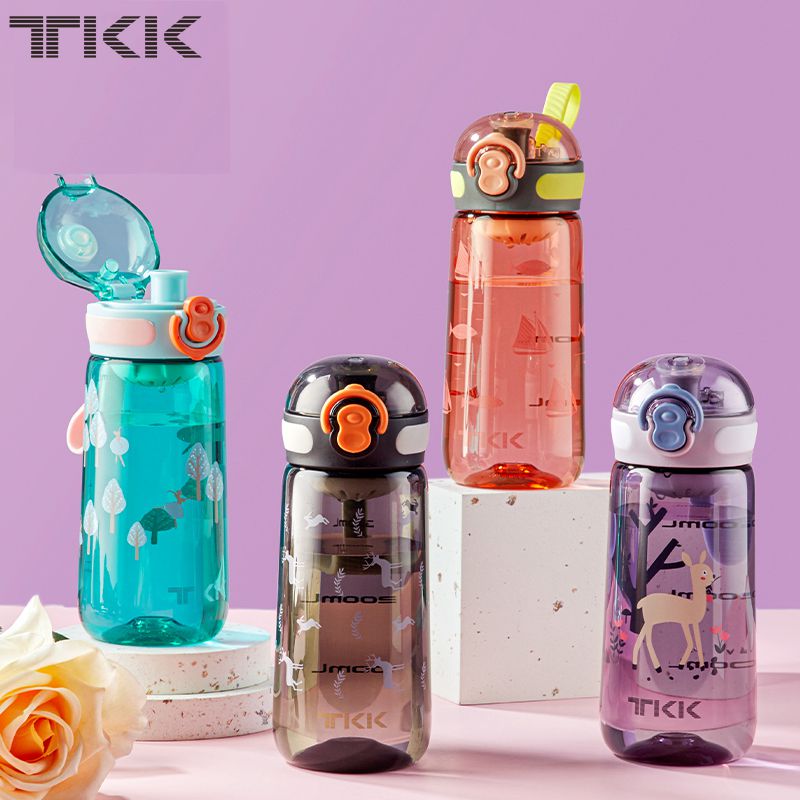 Bình uống nước tkk bình nước thể thao tritan không chứa bpa 350ml/500ml bình nước chống rò rỉ và một cú nhấp chuột với tỷ lệ rõ ràng chai nước tập thể dục cắm trại và hoạt động ngoài trời
