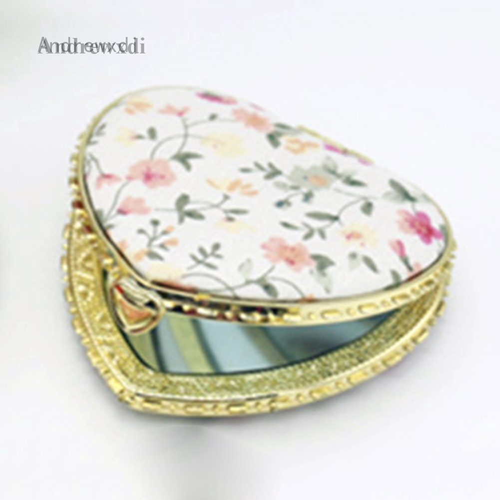 Andrewxdi Trang Điểm Mini Bỏ Túi Nhỏ Gọn Hoa Gương Di Động Hai Mặt Gấp Gương Trang Điểm Phụ Nữ Vintage Mỹ Phẩm Gương