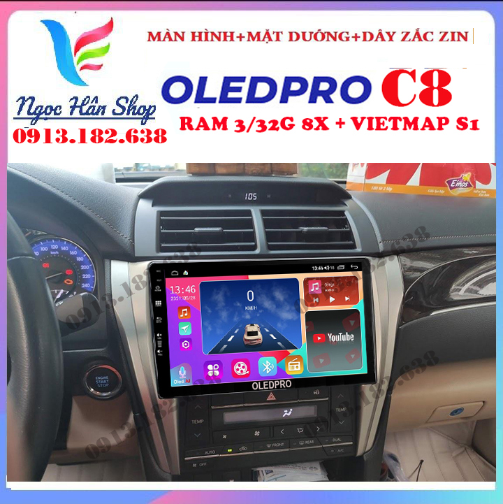 Bộ màn hình OLEDPRO C8 công nghệ mới cho xe TOYOTA CAMRY 2015-2018 - man hinh dvd android, đầu andro