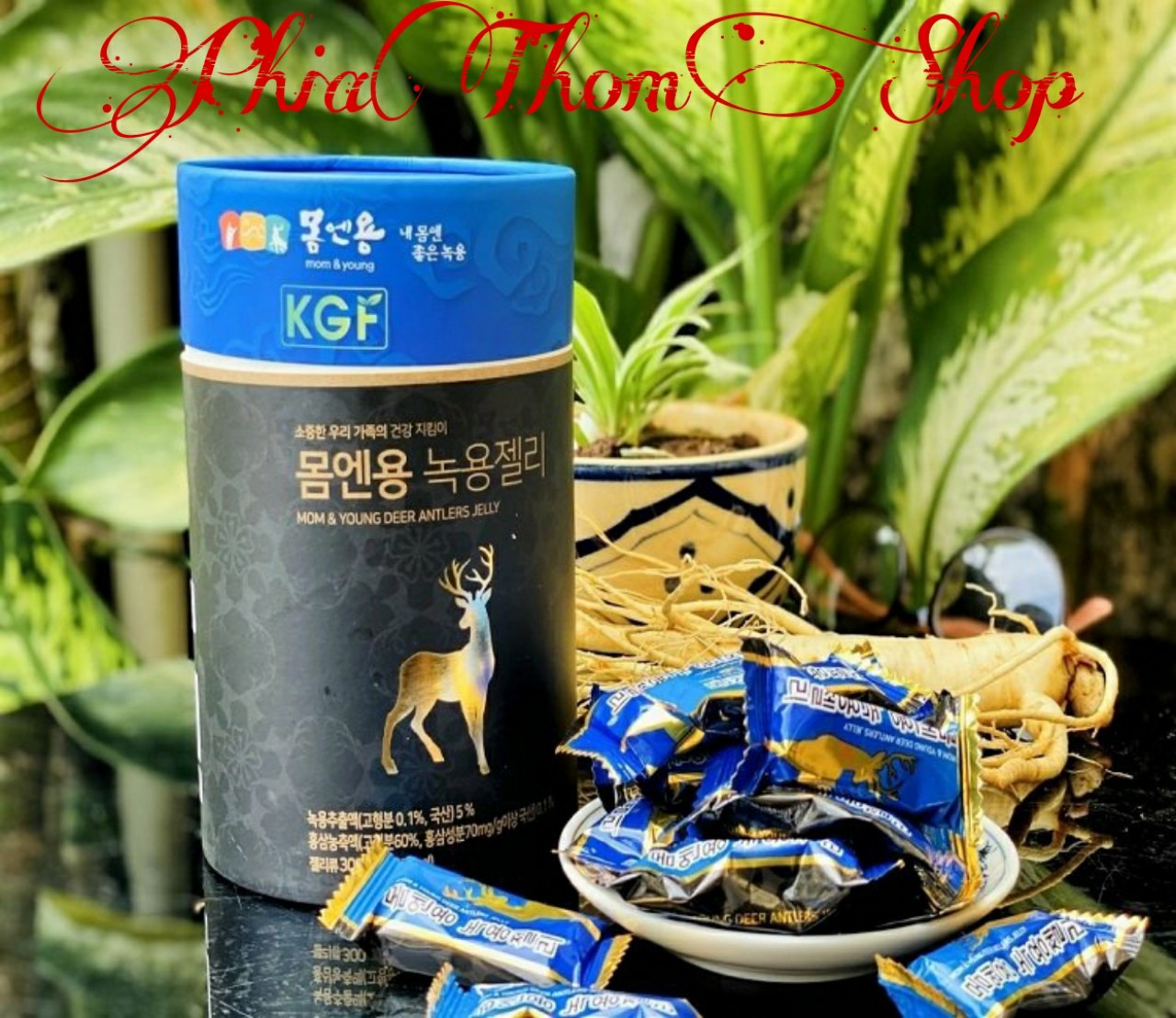 [HCM] Kẹo Dẻo Nhung Hươu Hồng Sâm Mom & Young Hộp Giấy 300g