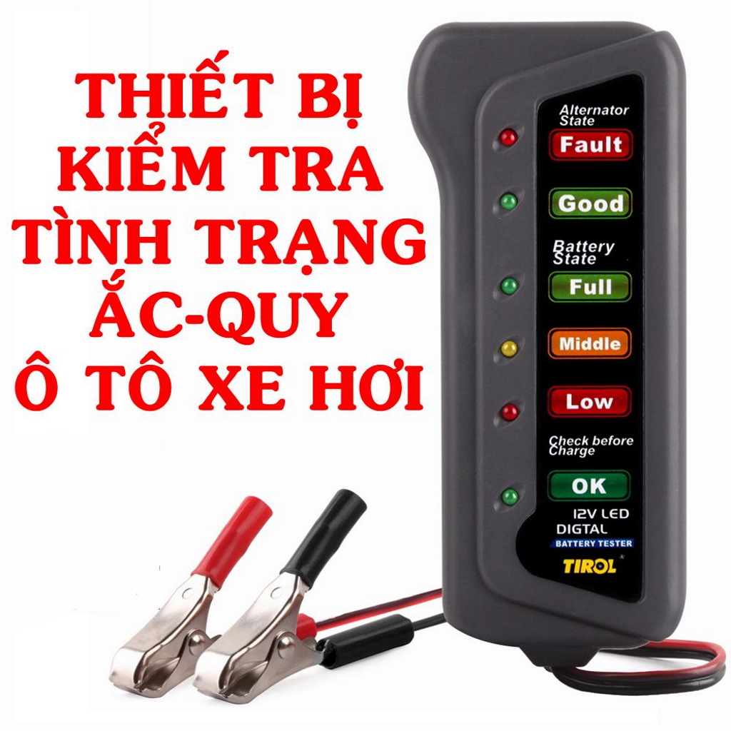 Thiết bị kiểm tra chất lượng tuổi thọ pin, bình điện 12v, máy kiểm tra bình ắc quy cao cấp cho ô tô xe hơi xe máy