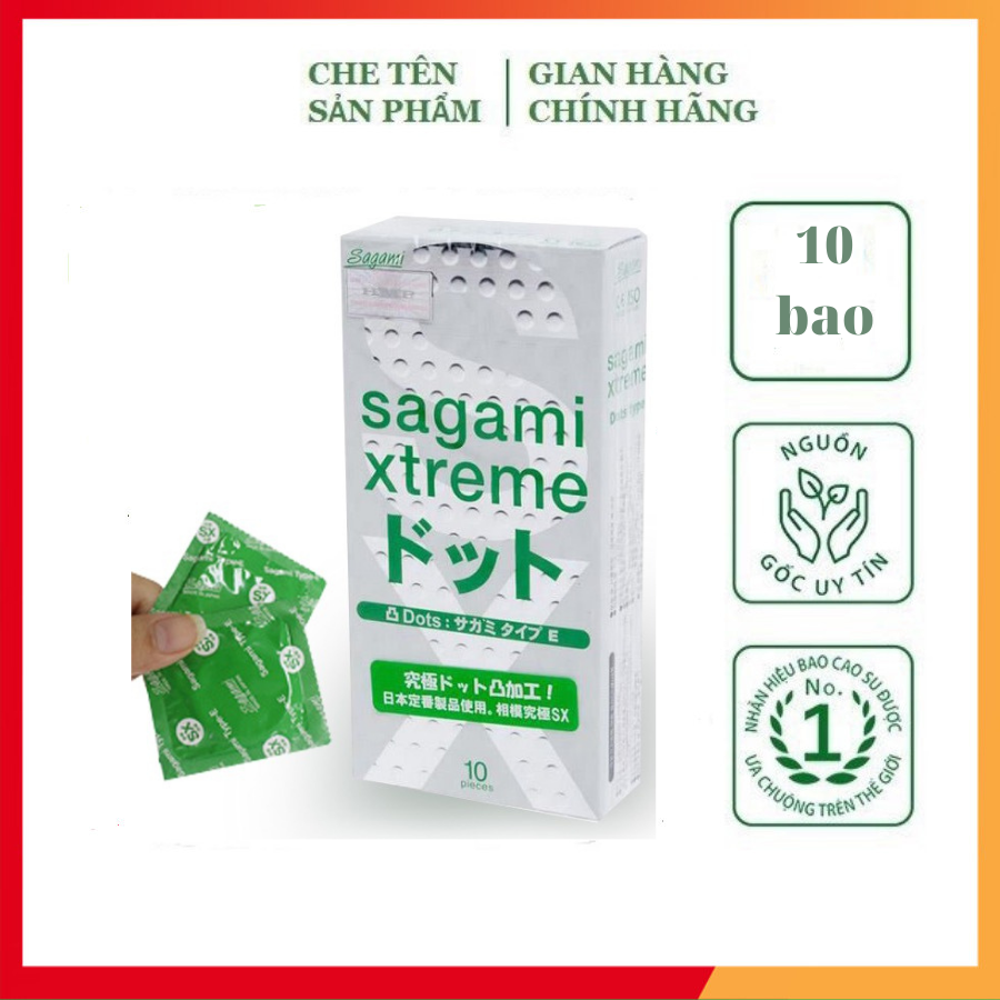 Bao cao su SAGAMI Xtreme Super trắng cao cấp, bao cao su siêu mỏng, hộp 12 bao