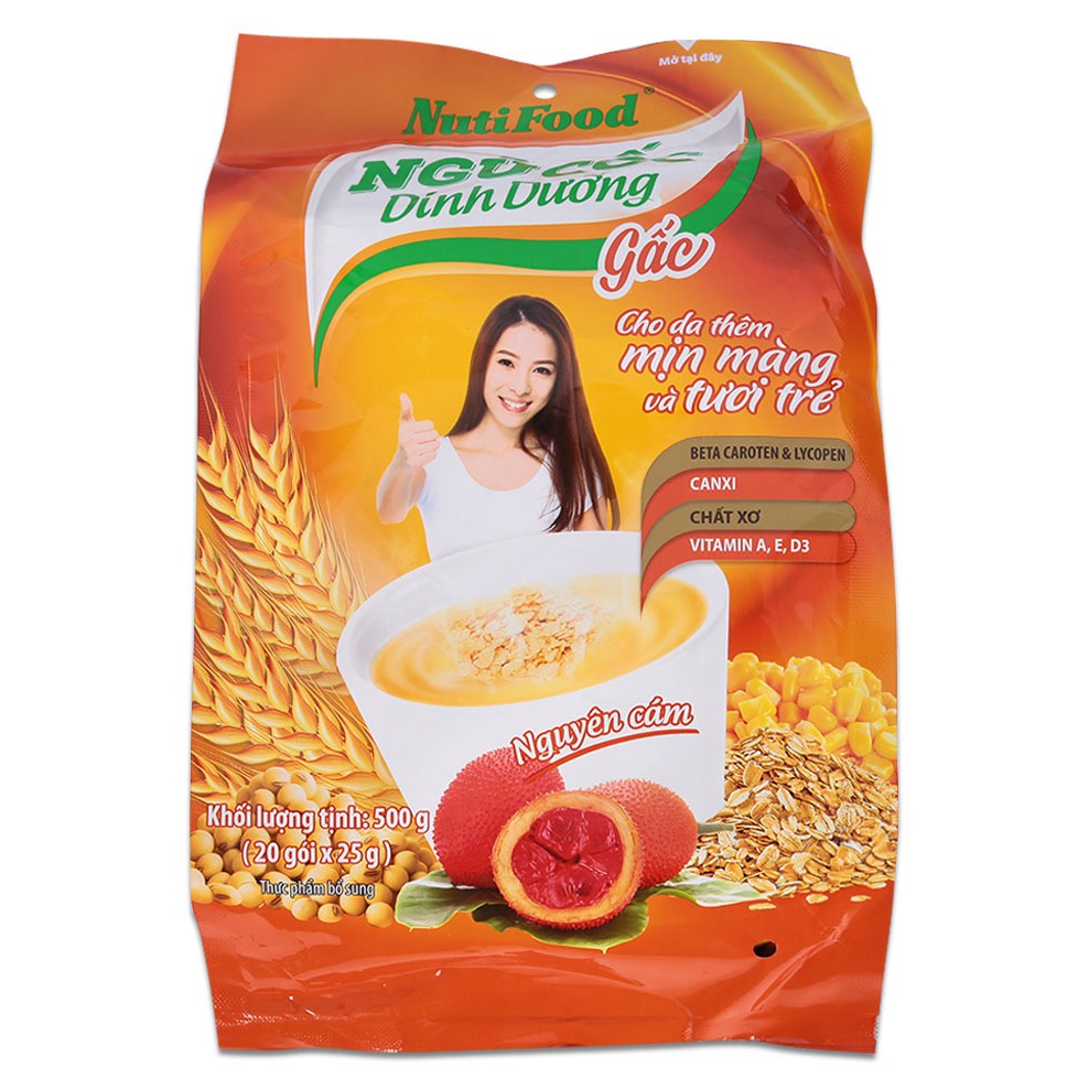 Ngũ Cốc Dinh Dưỡng Gấc Và Canxi Nutifood (20 gói x 25g)