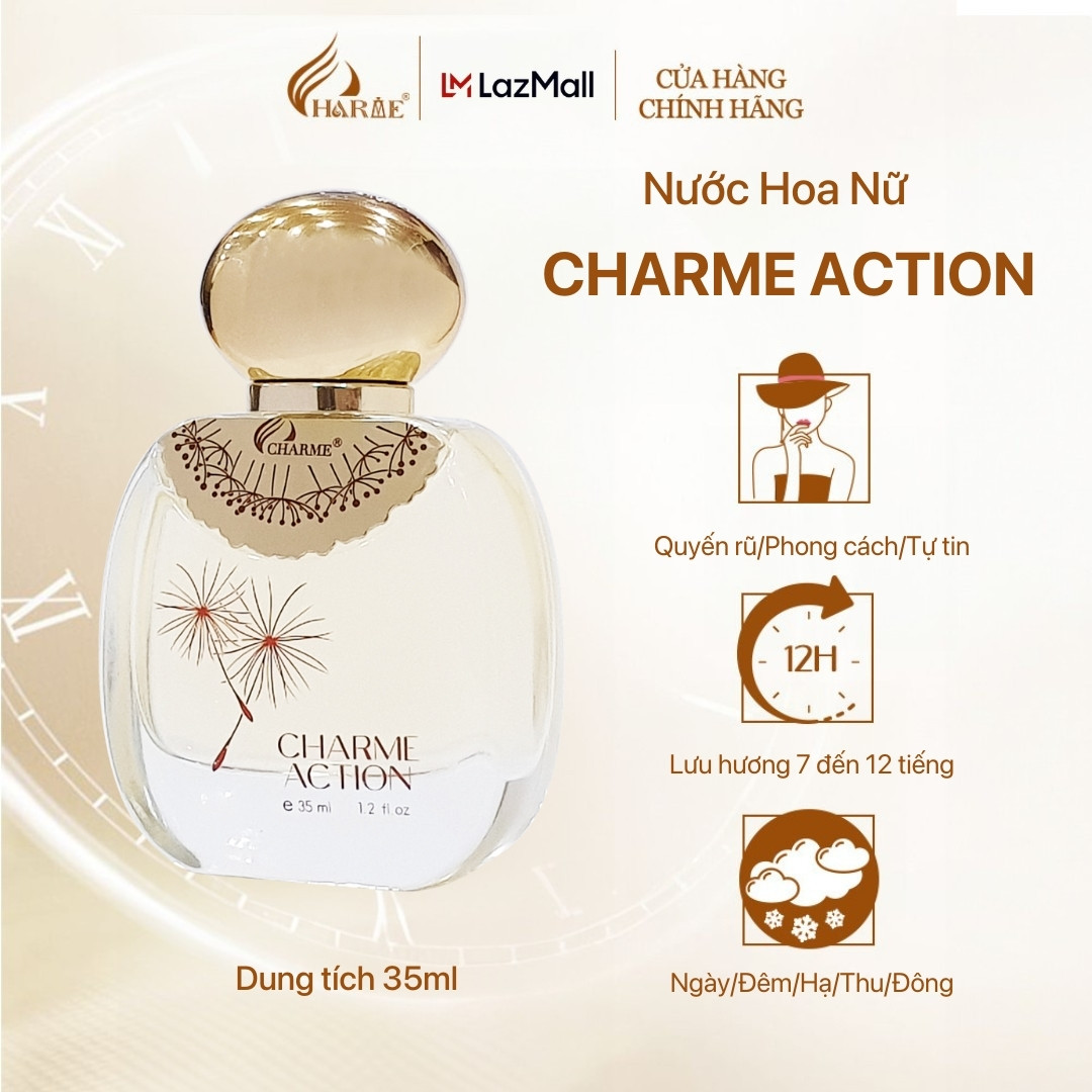 Nước hoa nữ charme action 35ml lưu hương lâu gợi cảm, lôi cuốn _ nước hoa chính hãng