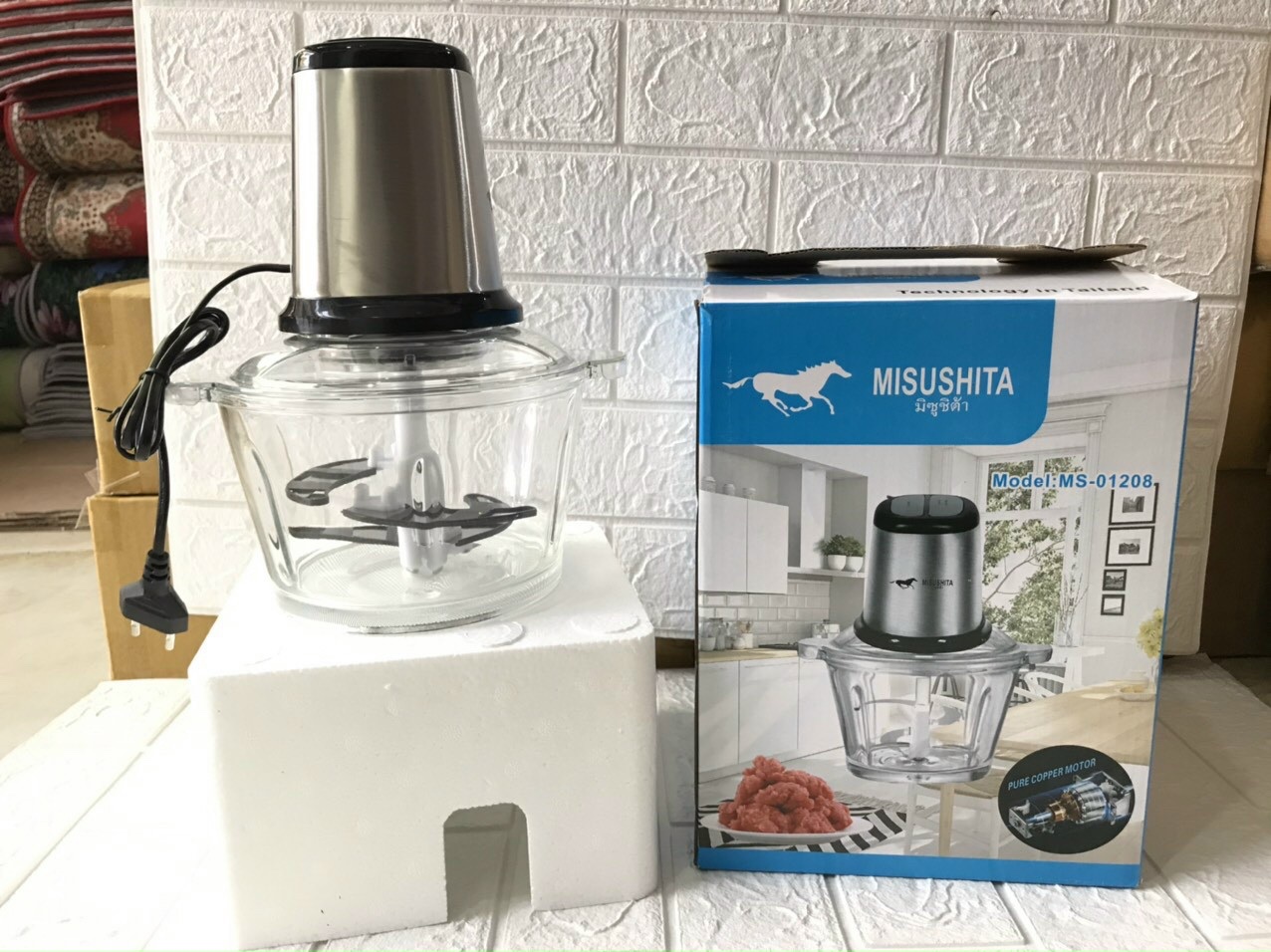 Máy xay cao cấp cực khỏe - cối lớn 2l 2 tốc độ xay 2 tầng lưỡi kép, máy xay thịt làm bò viên, máy xay thịt cho bé, máy xay thịt cá, máy xay thịt mini