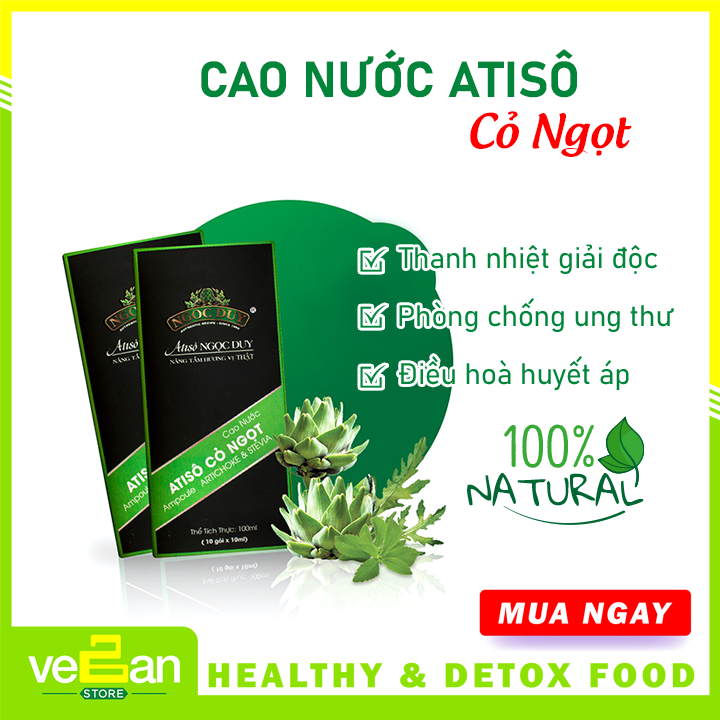 [HCM]Cao Nước Atiso Cỏ Ngọt Gói Nhôm | Vegan Store | Detox sáng da | Giải độc cơ thể | Tiện Lợi | 10ml x 10 Ống | Ngọc Duy