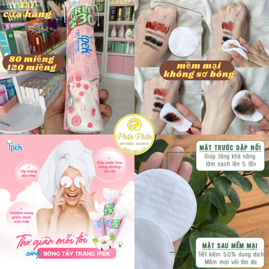 Bông tẩy trang ipek thổ nhĩ kỳ mềm mịn 100% cotton
