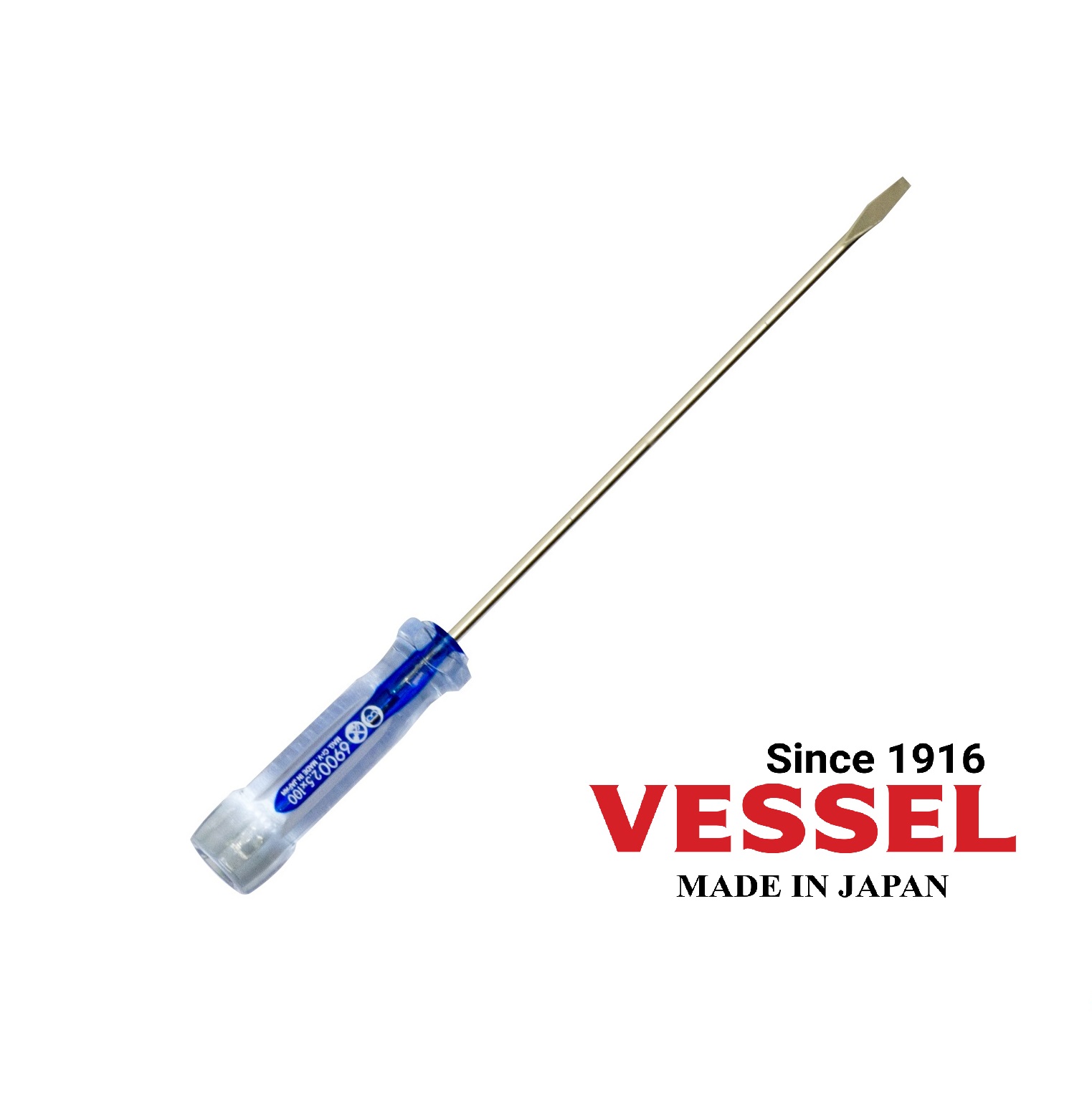 Tô vít cán nhựa trong Vessel Made in Japan No.6900 -2.5x100 Đã được làm nhiễm từ