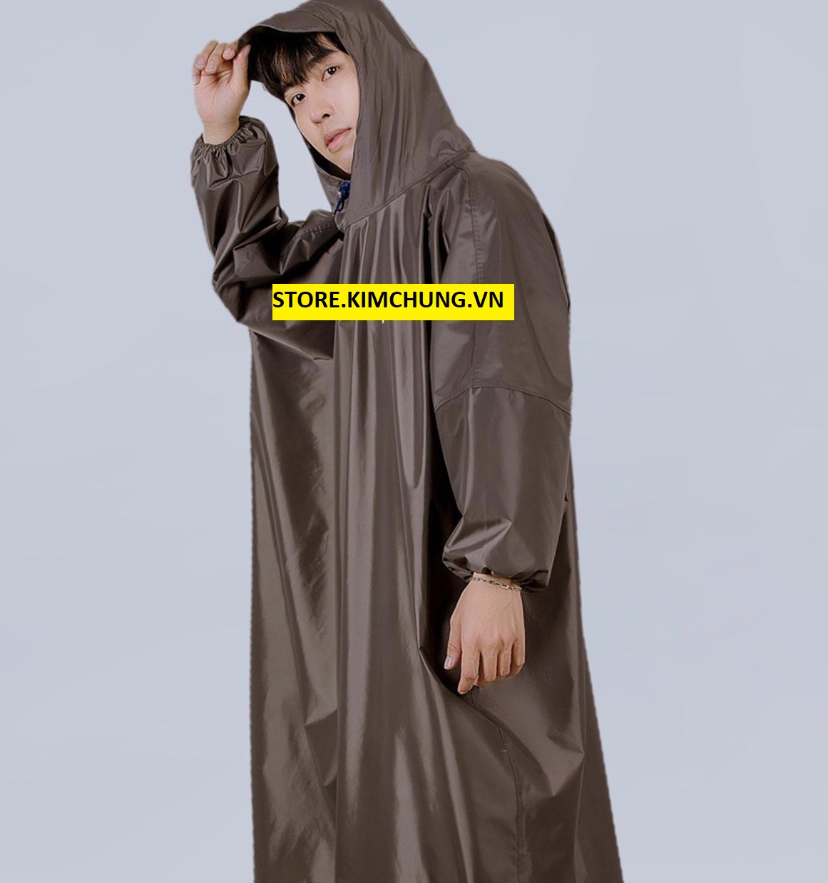 [HCM]Áo mưa không xẻ tà vải dù Đài Loan cao cấp không nhăn không thấm nước Size 2XL (Xanh dương xanh navy xám đỏ đô)