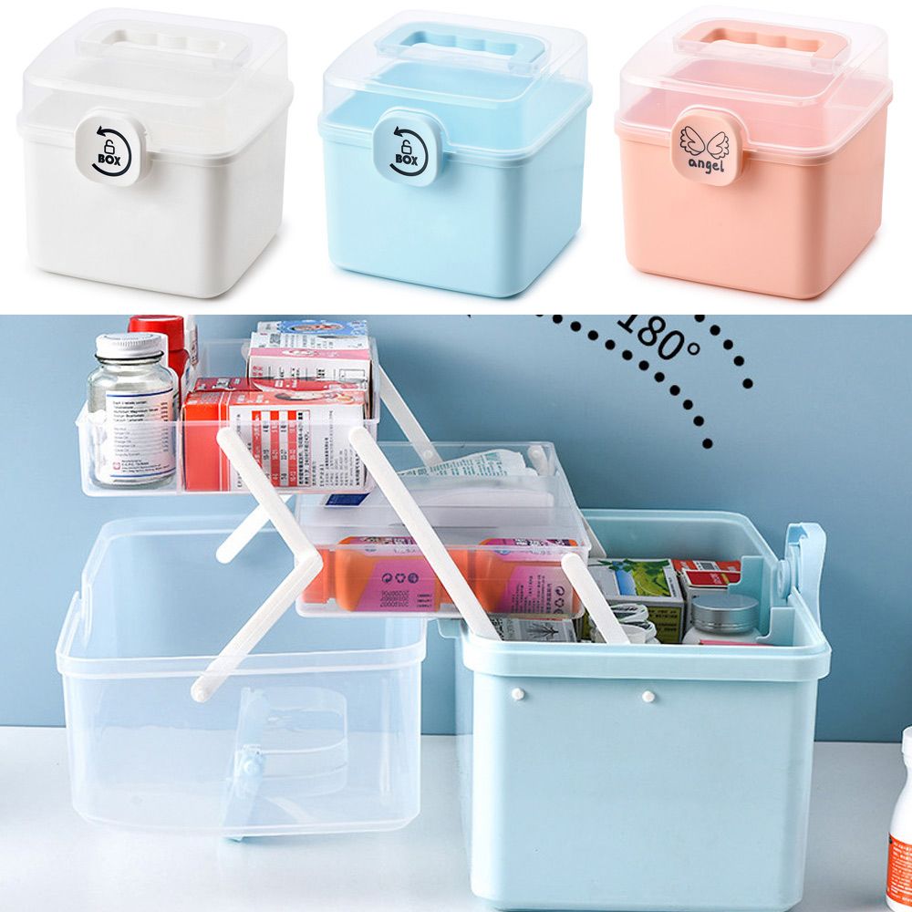 SR2N Du lịch Gia dụng Hộp đựng thuốc Di động Đa chức năng Nhiều lớp Hộp đựng thuốc điều dưỡng Hộp đựng dụng cụ cấp cứu gia đình Hộp đựng thuốc Tủ đựng thuốc Hộp đựng thuốc gấp