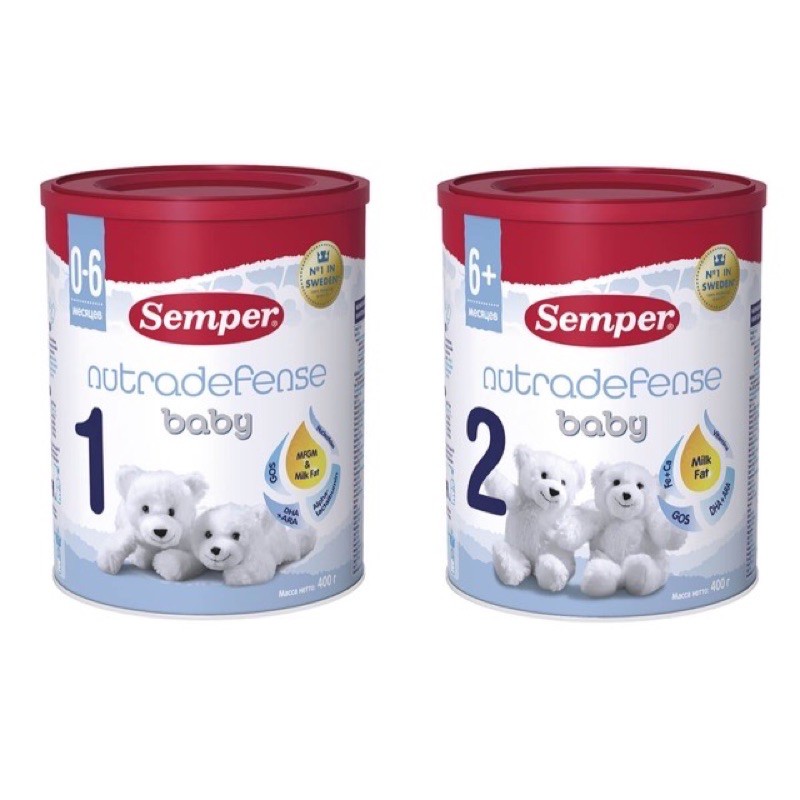 Sữa semper nga 400gr đủ số 1, số 2 hàng air nội địa
