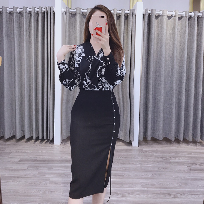 Freeship] Chân váy bút chì xẻ trước Umi Hàn cao cấp dài 60cm (đen, xám,  xanh cô ban) | Shopee Việt Nam