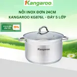 Nồi inox đơn 24cm Kangaroo KG876L - Đáy 5 lớp - Hàng chính hãng