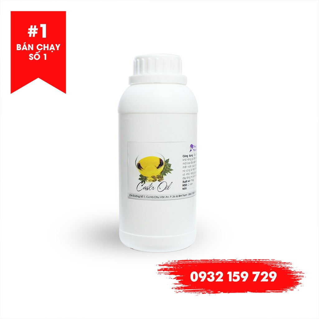 Dầu castor - 500ml/ 1 Lít - Nguyên liệu mỹ phẩm nguyên liệu làm son môi