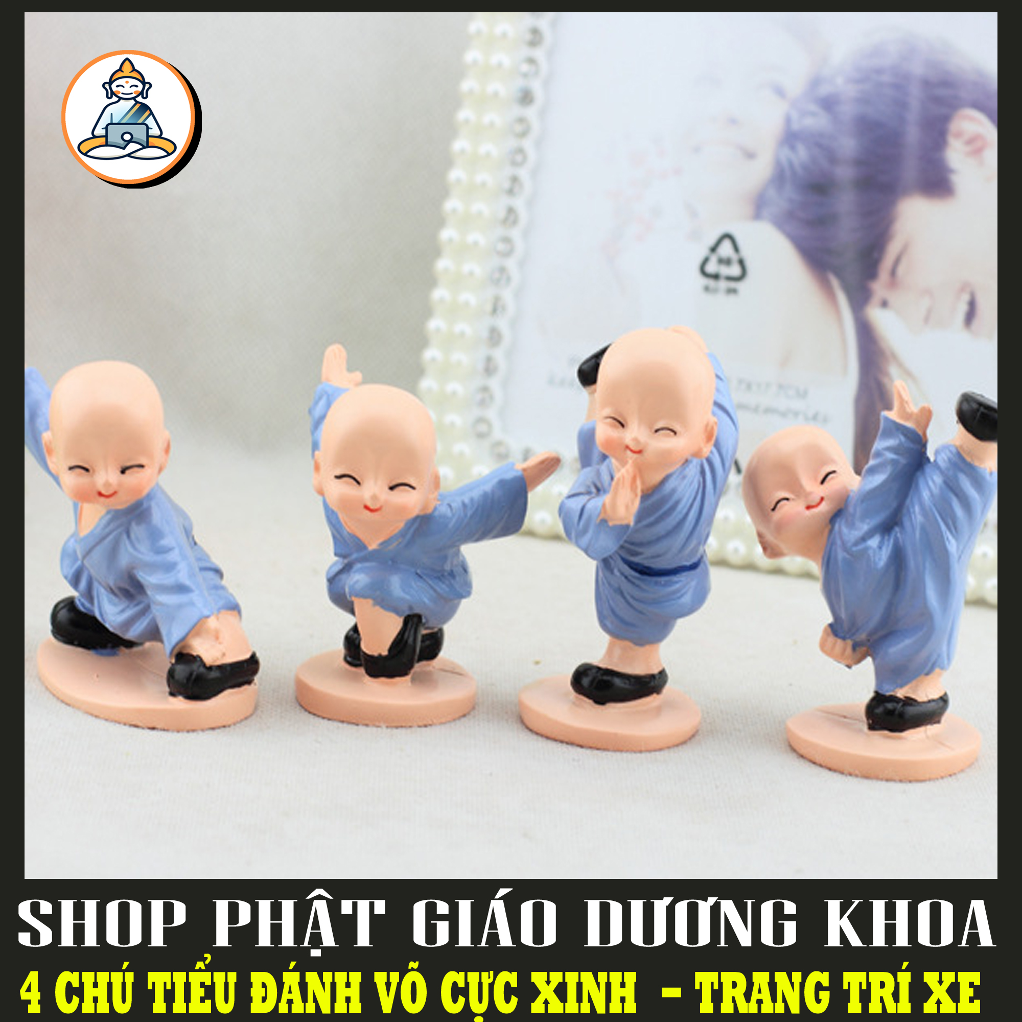 Combo 4 chú tiểu đánh võ - Bộ 4 Tượng Chú Tiểu Múa võ La Hán Quyền - Bộ tượng chú tiểu múa võ la hán quyền