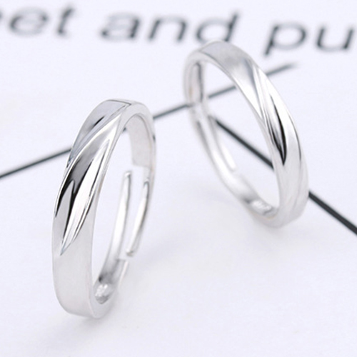 Nhẫn đôi tình yêu bạc 925 đơn giản, tinh tế, lãng mạng cho các cặp đôi yêu nhau mãi mãi-1 cặp