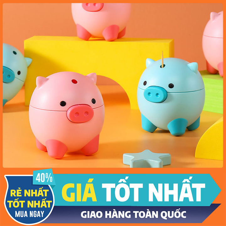 Hộp đựng tăm Lọ đựng tăm hình heo siêu cute không chứa BPA