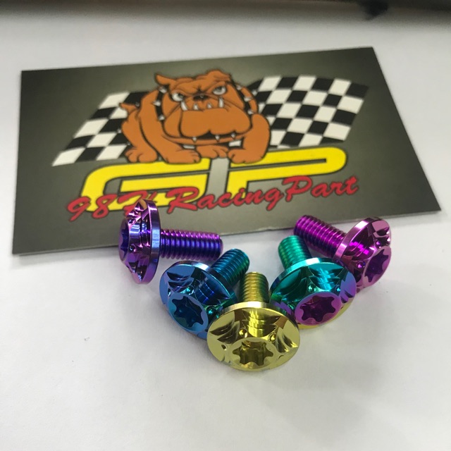 Ốc Titan 6Li15 Gr5 Mẫu Đầu Ngôi Sao 2 Tầng Mẫu Mới 2020, Bắt Dàn Áo Honda, Ốp Bô, Dàn Áo Wave, Satria, Raider, Sonic V.V