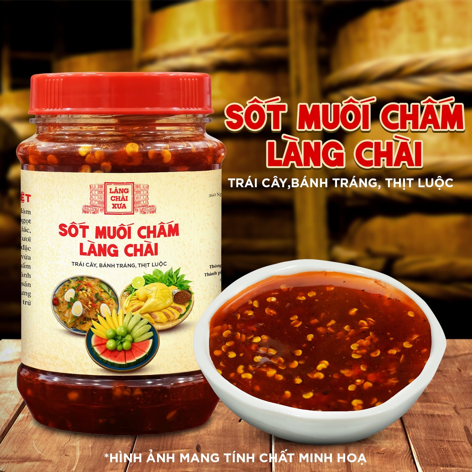  Sốt muối chấm Làng Chài Xưa 290g chấm được tất cả mọi thứ trái cây bánh tráng thịt luộc rau củ hấp hải sản nướng 