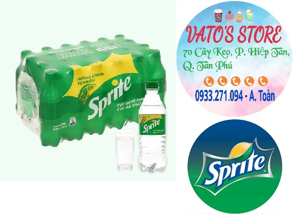 Thùng 24 chai Nước ngọt SPRITE chanh chai 390ml / Lốc 6 chai Nước ngọt SPRITE chanh chai 390ml