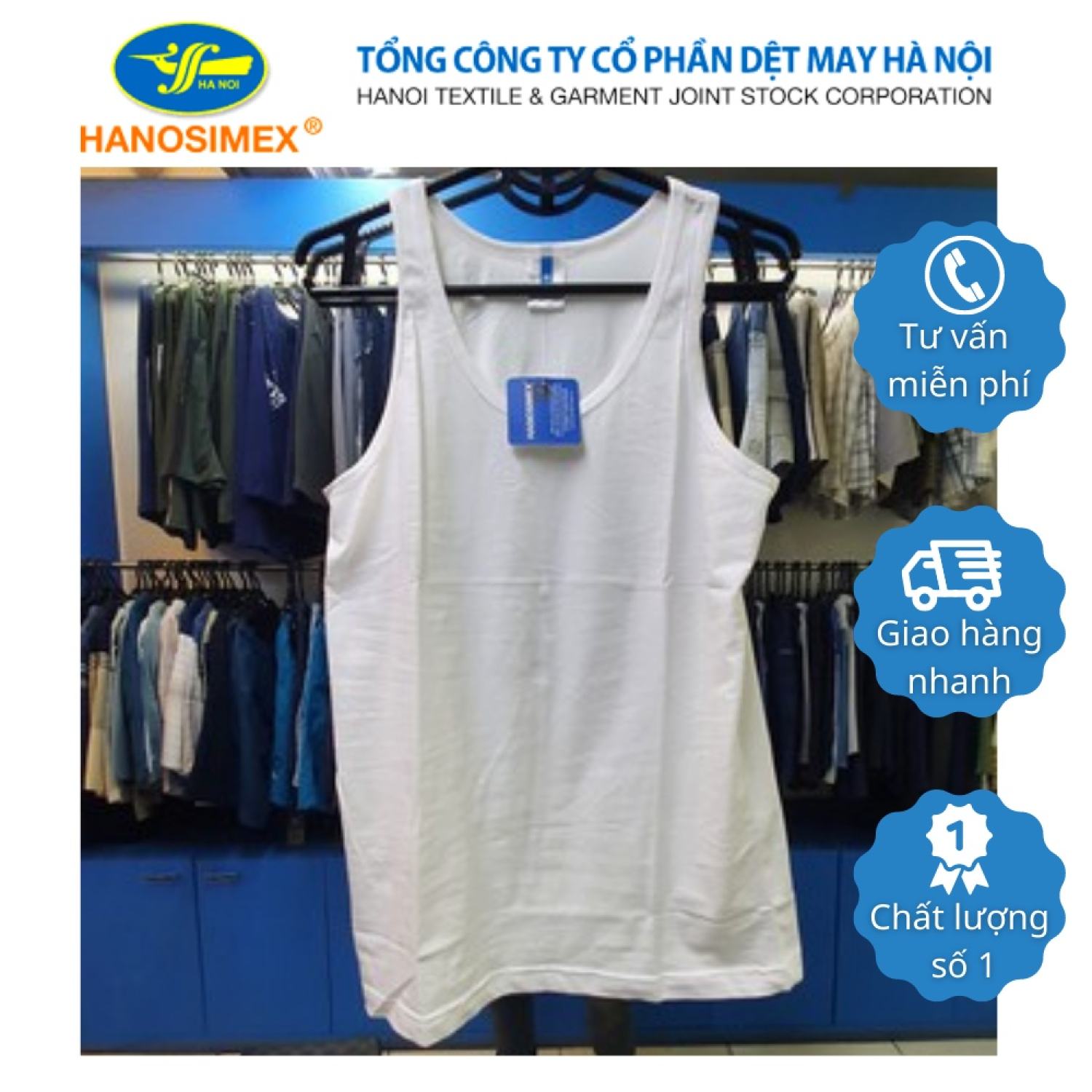 Áo ba lỗ cotton cao cấp hanosimex