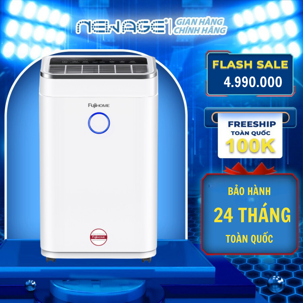 Máy hút ẩm FujiHome DH20W dân dụng 20 lít công nghệ Nhật Bản, ionzer lọc sạch không khí, độ ồn thấp, BH 24 tháng