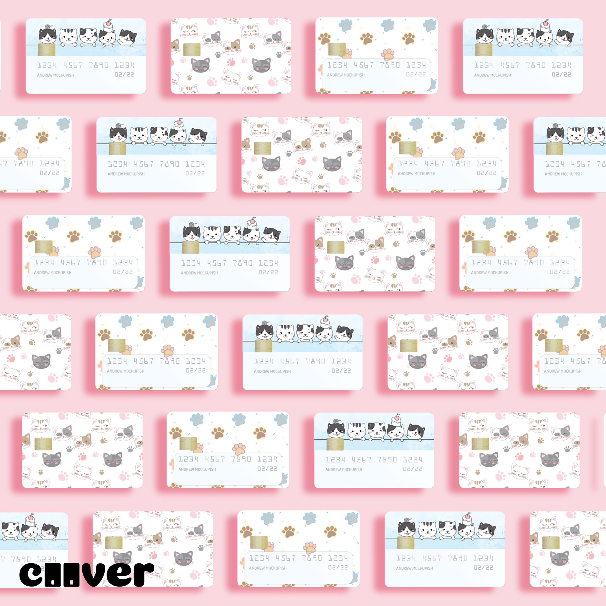 CAT LOVERS - Miếng dán skin 1 MẶT TRƯỚC thẻ ngân hàng/thẻ ATM, thẻ chung cư, thẻ thang máy, thẻ gửi xe,... COOVER
