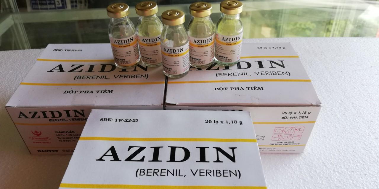 AZIDIN 1 lọ 1,18 g Phòng ch--ữa bệnh ký sinh trùng đường máu, tiêm mao trùng ở trâu, bò, ngựa, chó