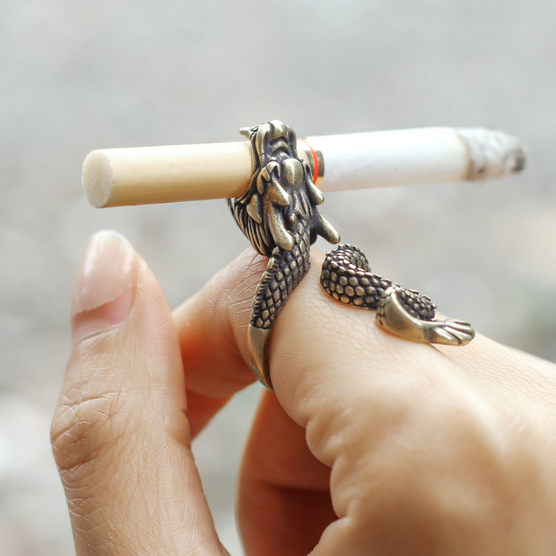 Nhẫn hút nhẫn hút hipster nhẫn đựng quà tặng sáng tạo nhẫn trang sức nhẫn rồng độc đoán giá đỡ