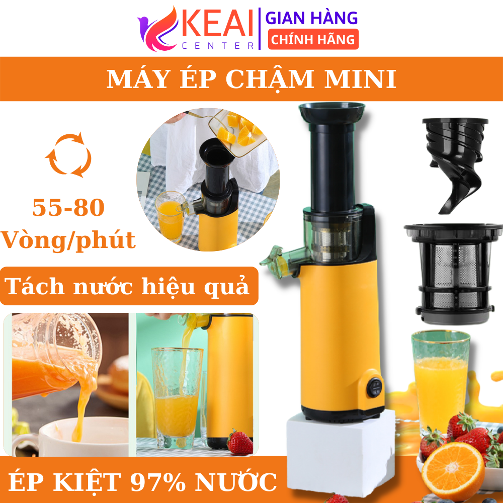 Máy ép chậm hoa quả mini ép kiệt bã , ép rau củ hoa quả - máy ép trái cây đa năng - máy ép nhỏ gọn tiện lợi