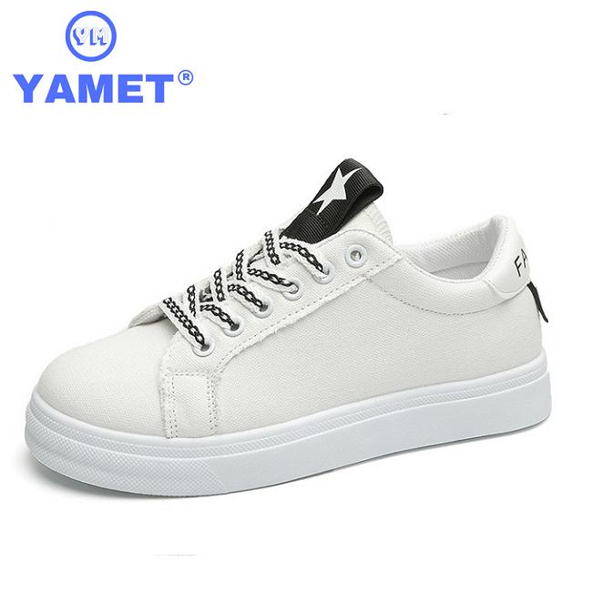 Giày Sneaker Thời Trang Nữ Top New - YAMET Shop YM6686WB Trắng Phối Đen