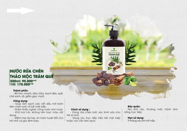 Nước rửa chén thảo mộc tràm quế mẹ ken- chai 500ml và 1000ml