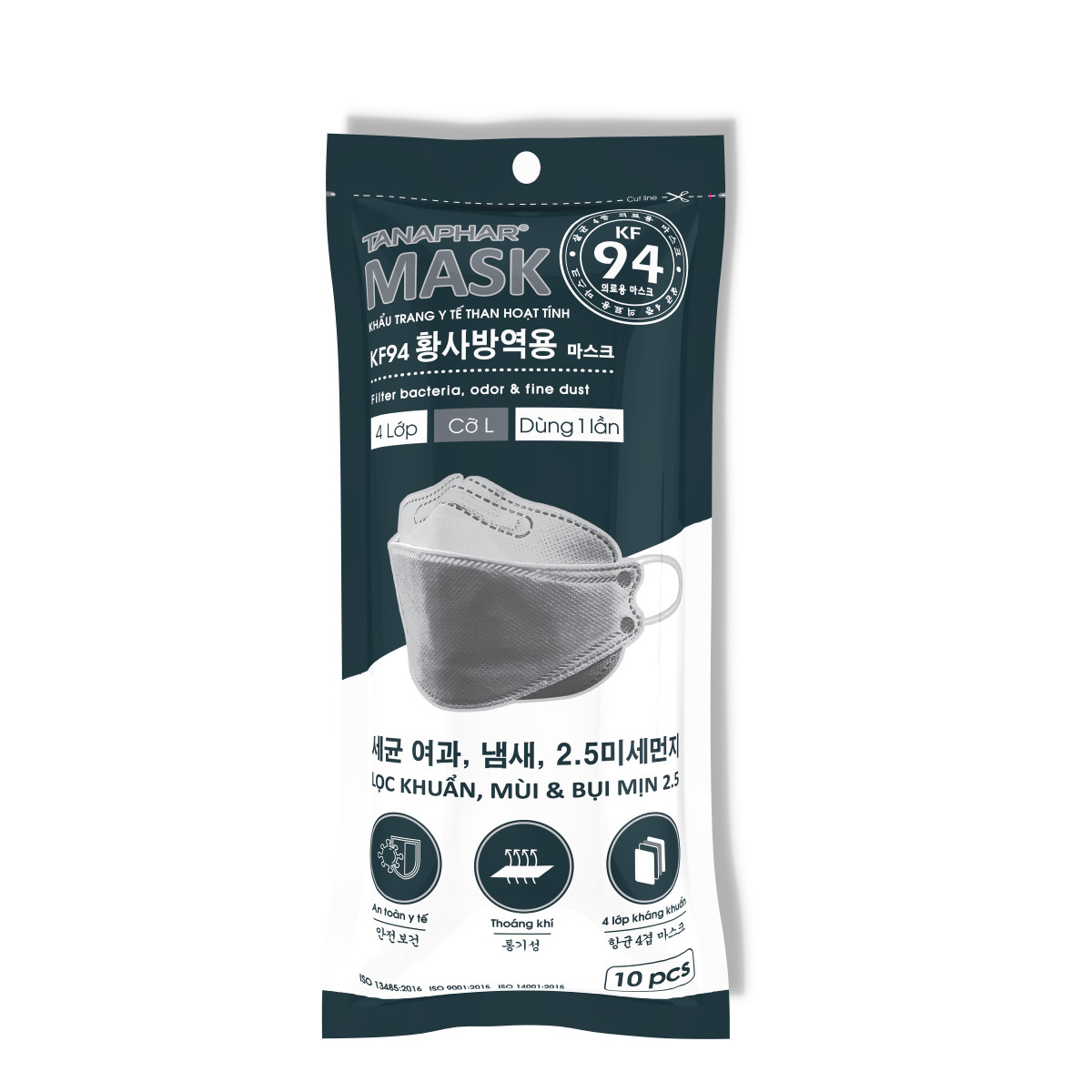 Khẩu trang y tế tanaphar mask KF94 túi 10 chiếc