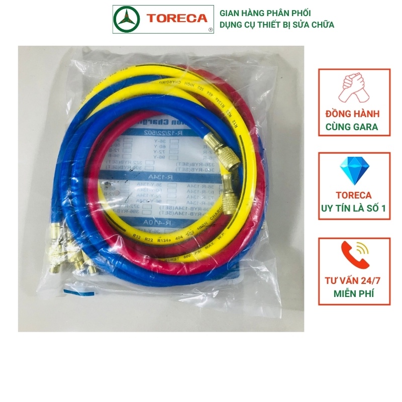 Dây nạp ga điều hòa ô tô 3 màu toreca