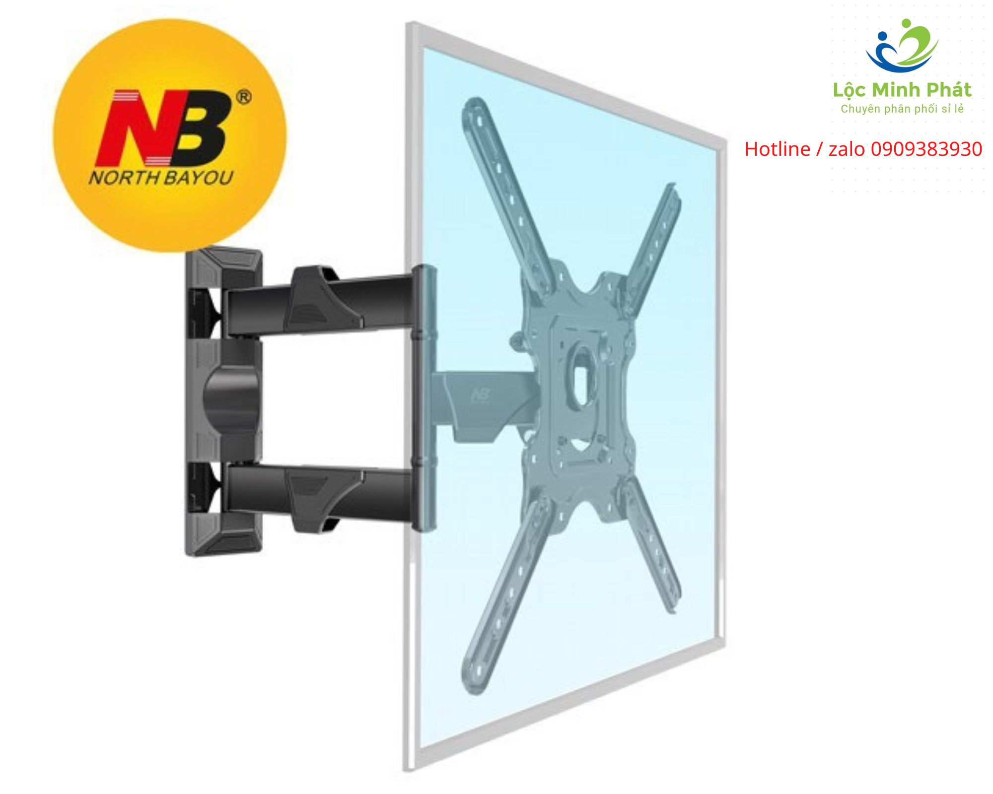 Giá treo, Khung treo tivi xoay đa năng North Bayou NB-P4 từ 32 đến 55 inch - Tải trọng tối đa 27Kg - Xoay mọi góc độ