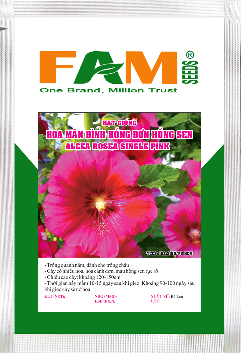 [HCM]Hạt Giống Hoa Mãn Đình Hồng Đơn Hồng Sen - Gói 0.5gr (50-55 hạt)