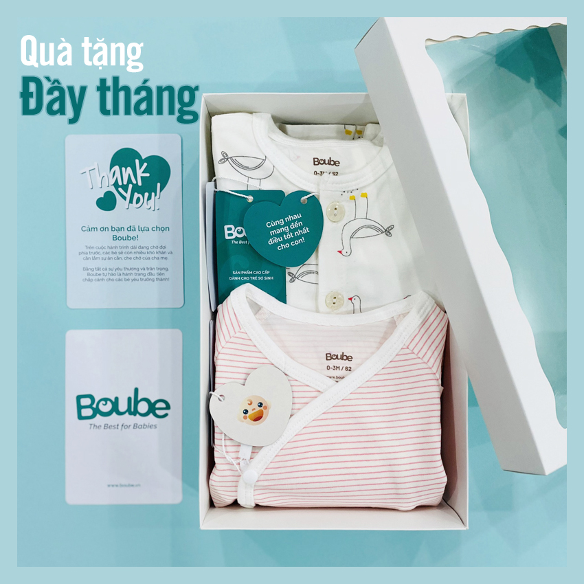 Combo món quà đầy tháng đáng yêu cho bé Boube - Chất liệu petit mềm mịn