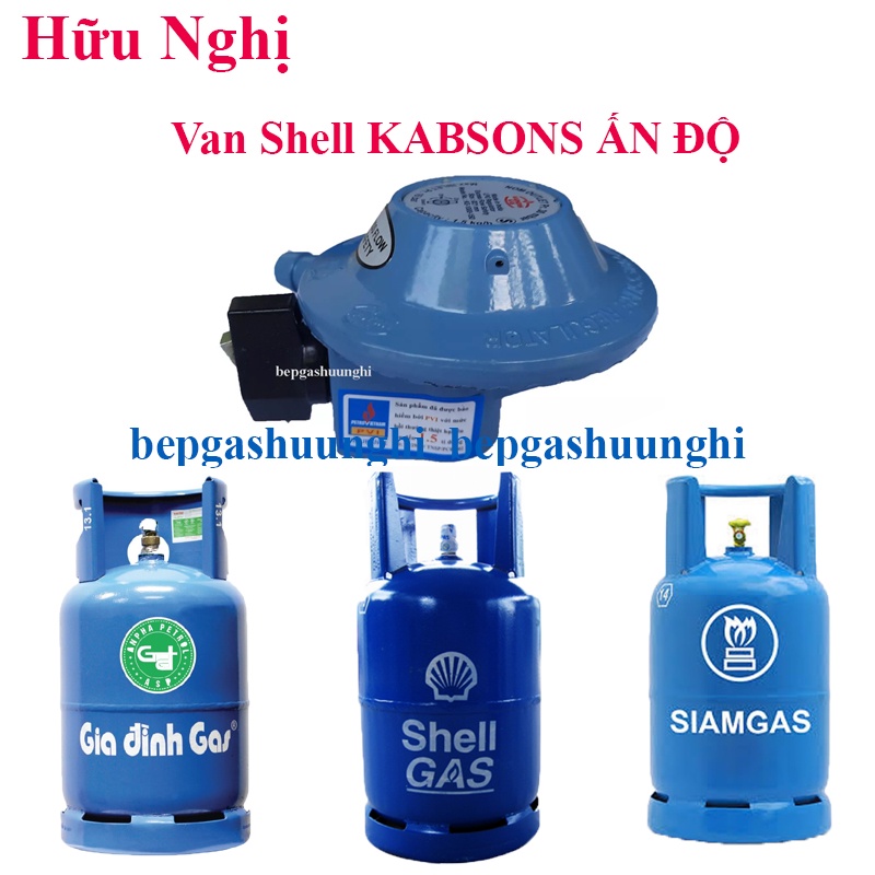 [HCM]Van điều áp  Ấn Độ Kabsons sử dụng cho bình ga Shell đầu chụp  21mm