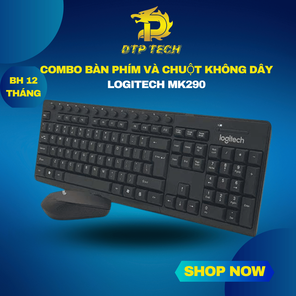 Combo bàn phím và chuột không dây logitech mk290