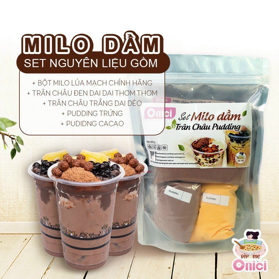 [HCM]Set nguyên liệu milo dằm - Set nguyên liệu trà sữa trân châu tự pha 17 vị (10-15 ly) - GOLDENCHICKEN