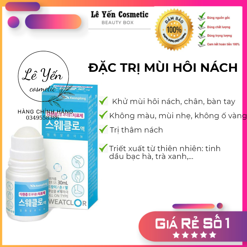 LĂN KHỬ MÙI - KWANGDONG SỐ 1/ Khử mùi hôi Nách, hôi chân, Hôi Tay. Không ra mồ hôi nách hôi chân