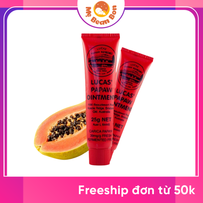 Kem đa năng đu đủ Lucas Papaw Ointment 25g chống khô nẻ môi mẩn ngứa bỏng da mụn nhọn cho mọi lứa tuổi Úc có thể sử dụng thay cho kem lót được dùng như gel tóc giúp cho mái tóc vào nếp và không bị xù rối giảm côn trùng