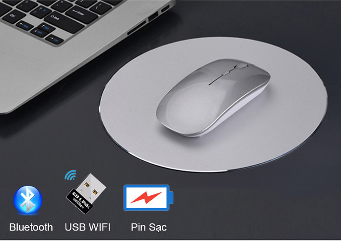 Chuột Bluetooth không dây loại xịn ADGX2 kết nối qua cổng USB không dây và Bluetooth đều được 2 trong 1