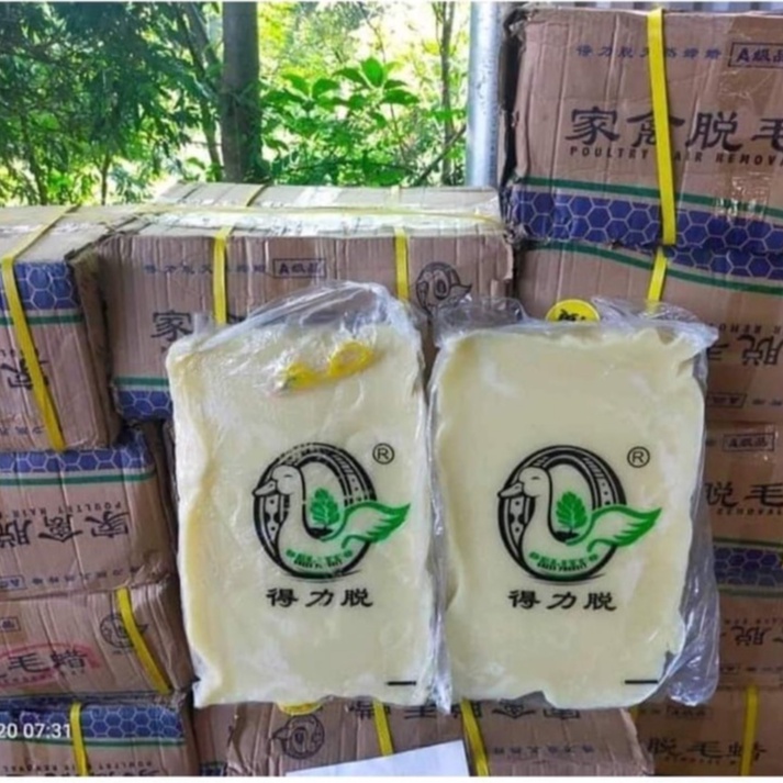 4kg Sáp vặt lông gà,vịt Sáp Vặt Lông Gia Cầm +200g bột lọc lông