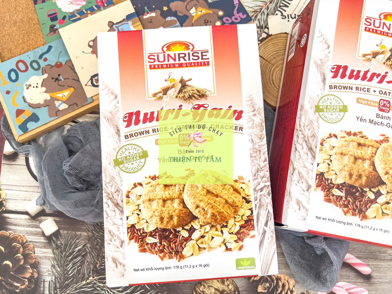 Bánh yến mạch gạo lứt nutri gain sunrise 178g
