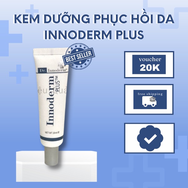 [HCM]Kem dưỡng phục hồi da hư tổn da mỏng yếu và phục hồi da sau peel Innoderm Plus (tuýp nhỏ 20g)