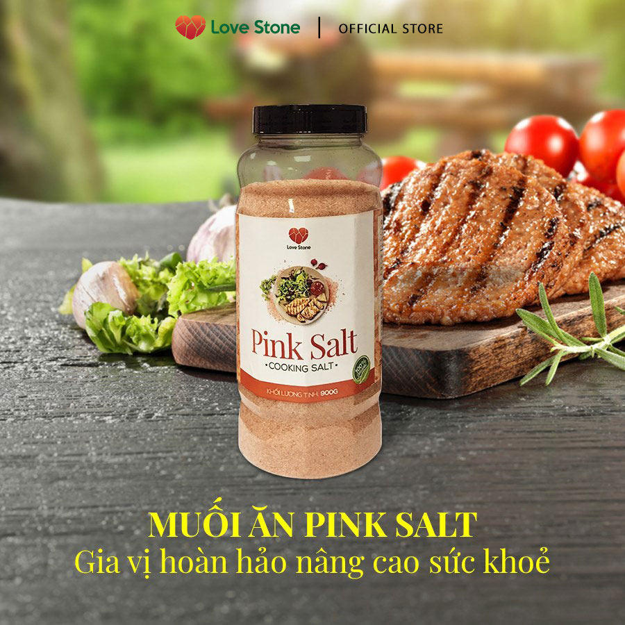 muối ăn pink salt himalaya love stone 900g theo tiêu chuẩn muối ăn bộ y 1