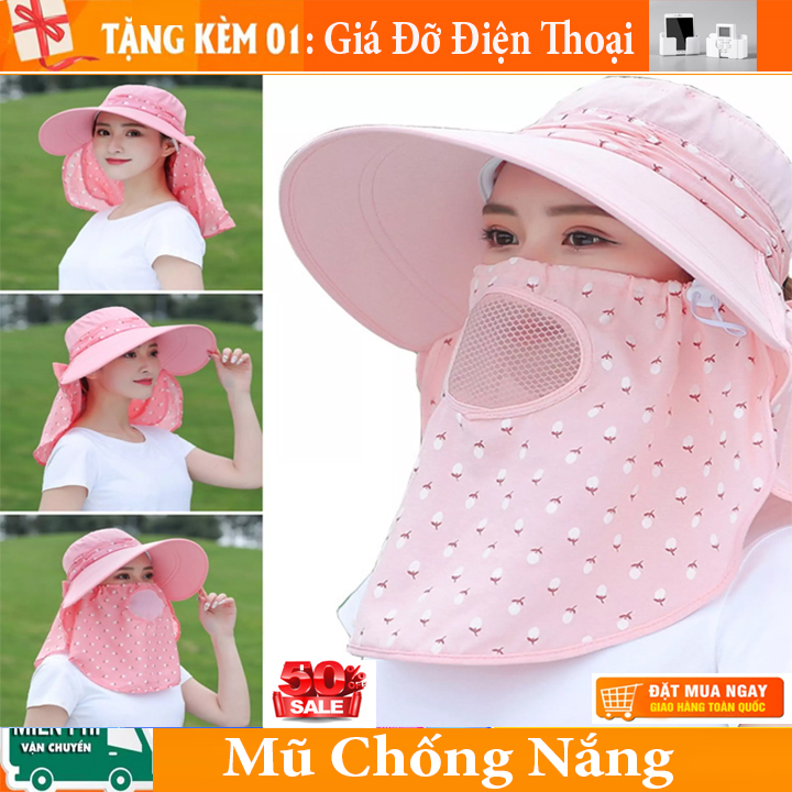 { Mua 1 Tặng 1 } Mũ chống nắng, Nón chống nắng, Mũ chống nắng nữ. kèm khẩu trang nón chống nắng rộng vành che toàn bộ mặt bảo vệ khỏi tia uv N16