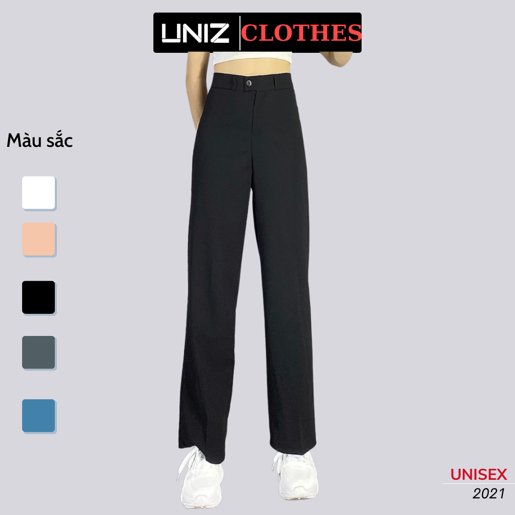 Quần ống suông rộng lưng cao kiều Hàn Quốc cho nữ UNIZ 5 màu- Quần 09